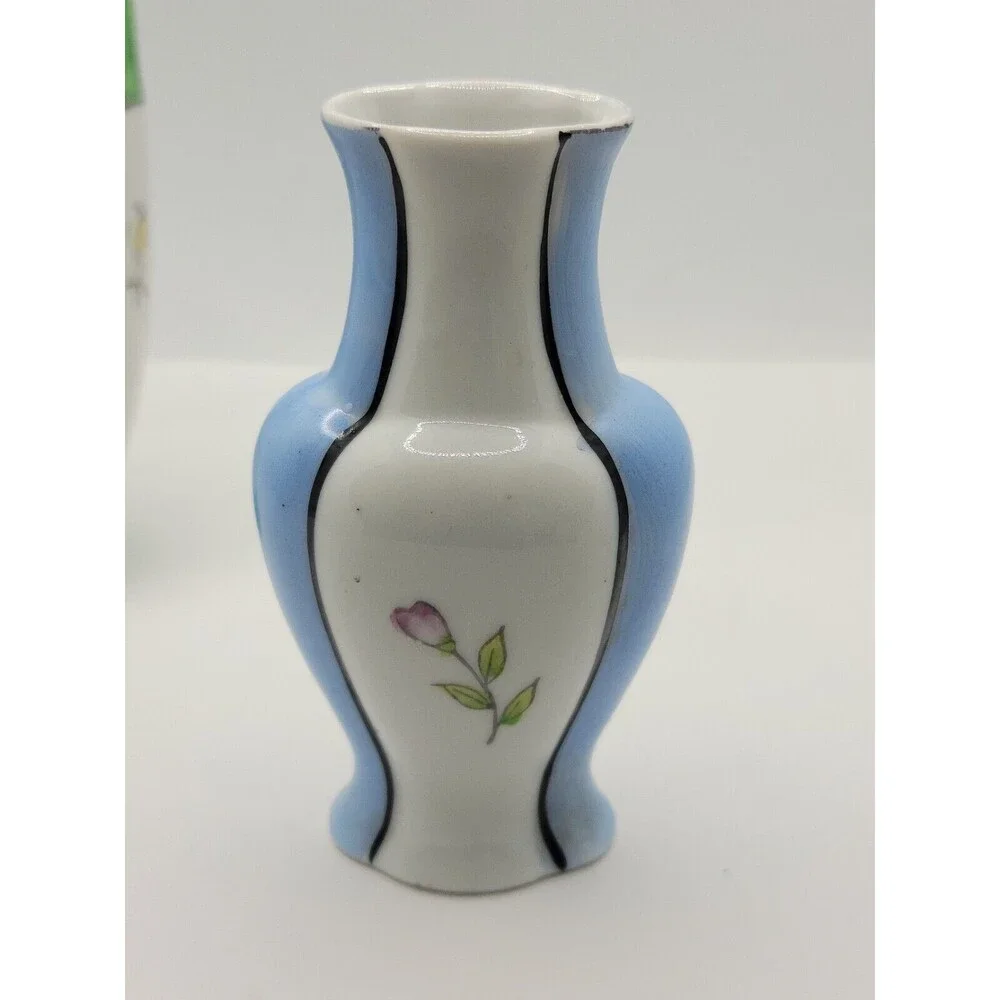 Vtg Miniature Vase Japan Ceramic Shelf Decor Mini Floral